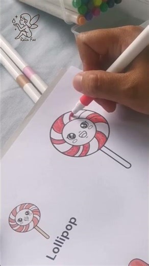 Coloring Cute Characters: Lollipop 🎨 Relaxing ASMR Coloring ✏️ Easy & Fun