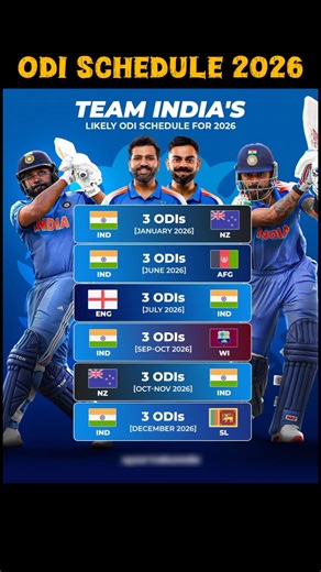 team india odi schedule 2026 | #cricket #schedule #shorts