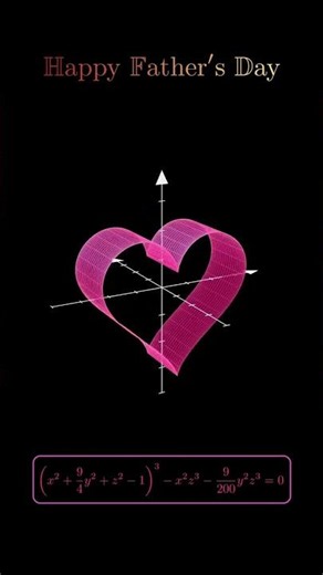Father’s Day Heart Equation in 3D | Beautiful Mathematics of Infinite Love ❤️