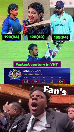 Fastest Century Comparison in VHT 🏆#vaibhavsuryavanshi#sakibulgani#bihari#bihar#ishankishan#batting