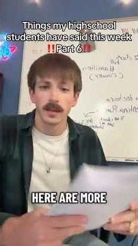 High Schoolers say the craziest things‼️ #teacher #student #school #quotes #funny #humor #comedy