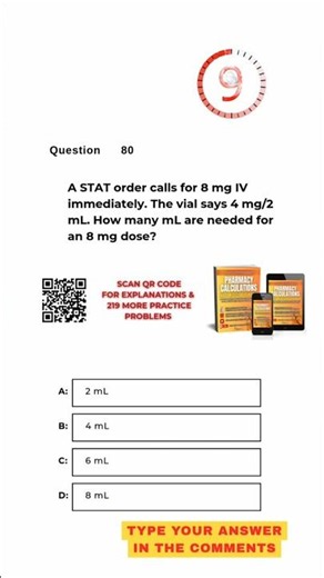 Pharmacy Calculation Questions & Answers: Question #080!