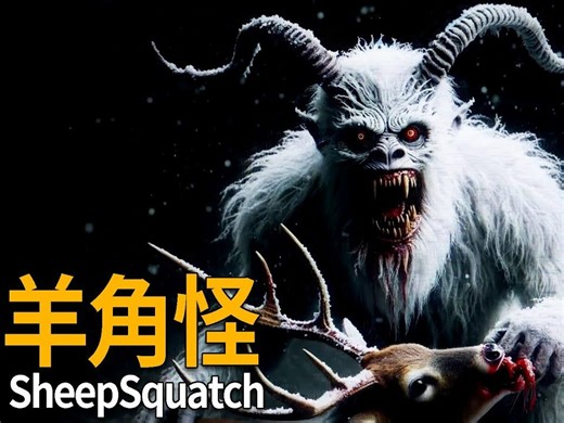 「羊角怪 SheepSquatch」- 美国西维吉尼亚州阿帕拉契山脉中全身白毛、具有羊角的大型神秘哺乳生物。|搬运