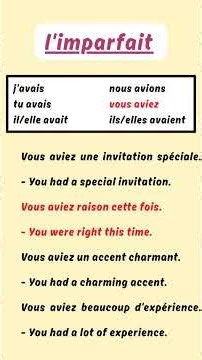 French Imparfait Explained | Avoir in the Past | Beginner French A1 Grammar Lesson #french