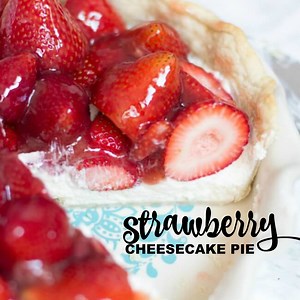 If you are looking for a dessert that is easy but will IMPRESS, this STRAWBERRY CHEESECAKE PIE is awesome. Save the recipe or print it for later here --> http://spaceshipsandlaserbeams.com/blog/party-food/strawberry-cheesecake-pie | Spaceships and Laser Beams