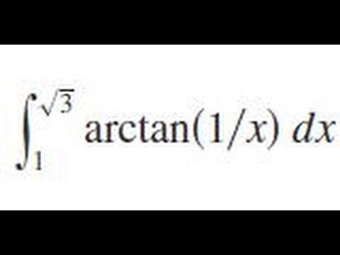 Integrate arctan(1/x) dx from x=1 to sqrt(3)