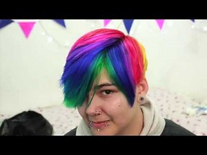 HOW TO GET RAINBOW HAIR TUTORIAL IN SHORT HAIR