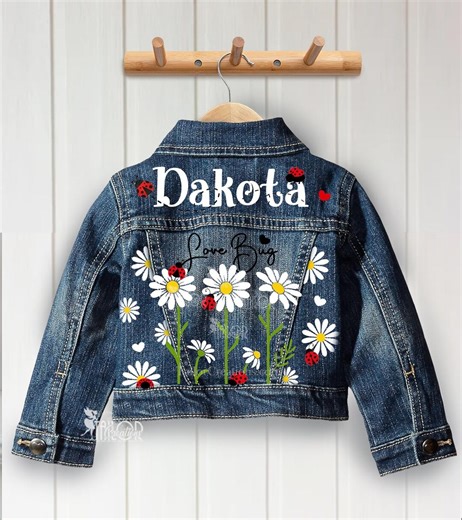 Cute Ladybug Theme Custom Denim Jacket - Daisy Ladybug Personalized Jean Jacket Baby/toddler/kids - Ladybug Birthday Party Outfit Gift - Etsy