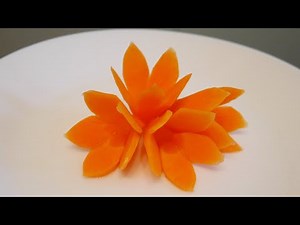 แกะสลักดอกไม้จากแครอท แกะสลักง่ายๆ Carrot Flower Carving Carrot Simple Carving Flower
