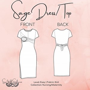 Sage Nursing Dress / Top Sewing Pattern - PDF - Etsy