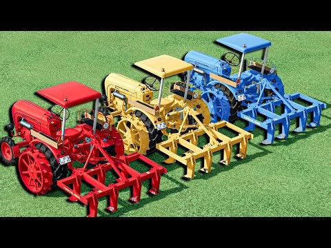 WORK with Colors - CULTIVATING WORK Transporting Mini Tractors ! Farming Similator 22