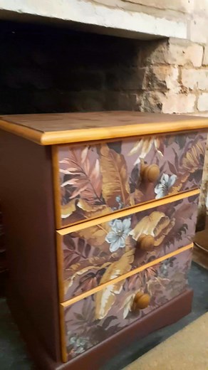 ✨️Donated ✨️Newly refurbished in Frenchic Boho Berry adding to the natural pine 🤎💜🧡💛 | Quirky Decor