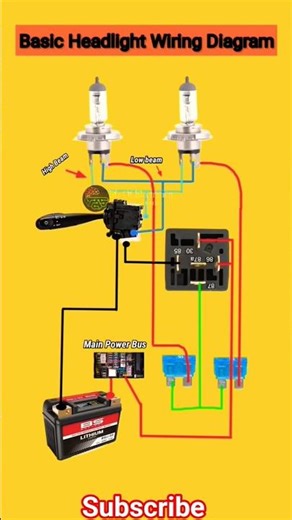 Basic | headlight | wiring | diagram | #education #sinceproject #fyp