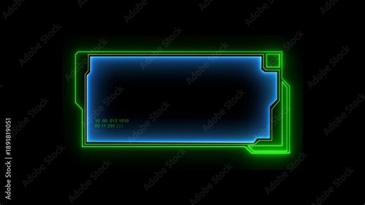 **Title:**Futuristic digital interface hud frames for screen display systems. High tech cyber style layout designed for data visualization panels. Modern sci fi interface structure built