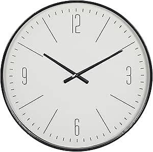 Deco 79 Glass Minimalistic Wall Clock with White Face, 20" x 2" x 20", Black