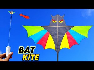 Paper bat kite , how to make dragon kite , how to make a super flying kite , flying homemade kite