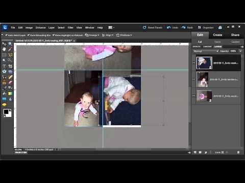Multiple photos on a 4x6 canvas in Photoshop Elements
