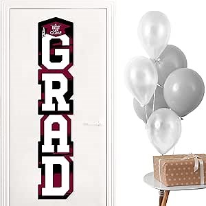 Burgundy Graduation Banner - 'Best is Yet to Come' - Maroon Grad Shape by Big Dot of Happiness LLC