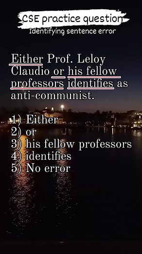 4.2K views · 36 reactions | Identifying sentence error / civil service exam reviewer #civilserviceexamination2025 #CivilServicesExamination #exampreparation | Arturo Infornon Malag Jr. | Facebook