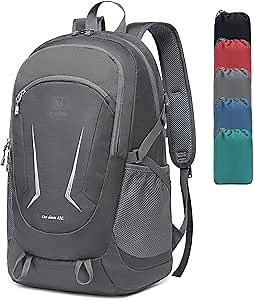 Amazon.com : MIYCOO Backpack - Ultra Lightweight Packable Backpack for Travel Camping, 45L Hiking Back Pack Waterproof Foldable Daypack for Men Women Grey : Sports & Outdoors