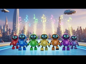 Counting Robots Marching in a Line 🤖🎵 | Numbers Song for Kids | Learn 1 to 10 with Robots