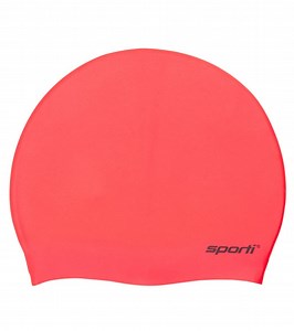 Sporti Silicone Swim Cap, Snug Fit, Contoured, Anti-Slip, Easy On/Off