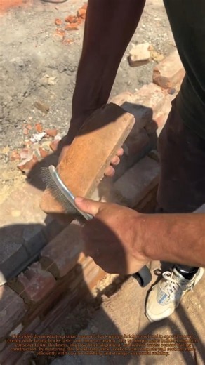 Brick Trowel Trick #Bricklaying #TrowelTrick #ConstructionHack #MasonryWork #BrickWall