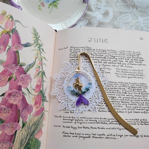 Handmade Mermaid Tail Bookmark, Unicorn Charm Book Mark, Vintage Bookmark, Gift for Reader, Christmas Gift - Etsy