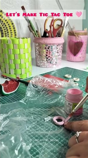 "Let's Make Tic Tac Toe 🩷😍"#short #diy #craftideas #craft #viralshort