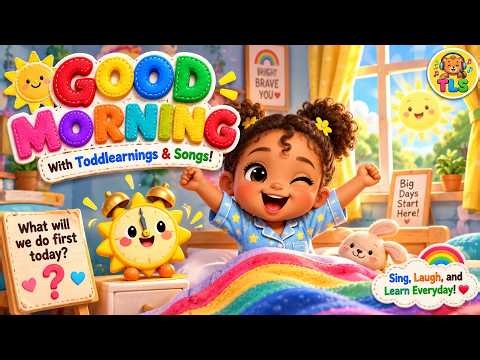 Good Morning Song for Kids ☀️ | Wake Up, Stretch & Start Your Day! | Toddlearnings & Songs