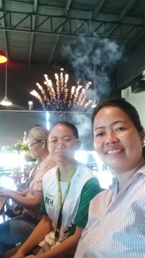 firework explodes above