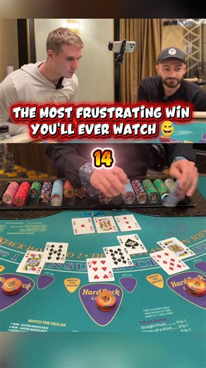 The most frustrating win you'll ever watch 😅#toaster #usa #ytshorts #viral #casino #blackjack