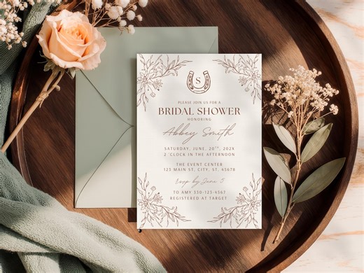 Western Boho Bridal Shower Invitation, Personalized Rustic Wedding Shower Invite, Country Chic Bride, Wildflowers Evite - Etsy UK