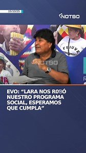 192K views · 2.7K reactions | El expresidente Evo Morales manifestó en su programa radial que Edman Lara, candidato vicepresidencial del PDC, habría “rob@do” su programa social durante las elecciones del 17 de agosto. Recordó que impulsó medidas similares para reducir los sueldos de las altas autoridades del Estado y expresó que esperan que se cumpla. #Bolivia #eleccionesbolivia2025 #Notbo | Noticias Bolivia | Facebook