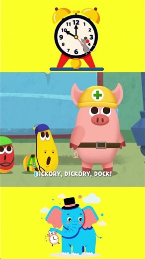 Hickory Dickory Dock Nursery Rhyme | 2 Minute Kids Song Loop With Lyrics Educational Cartoon Rhymes