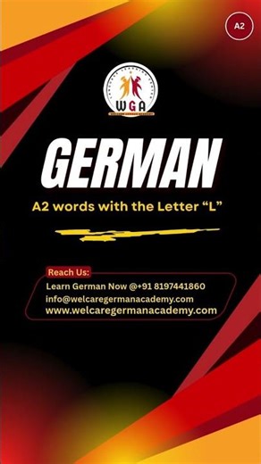 German Language A2 Level L Letter Vocabulary Words Practise Lesson Training Class For German Seekers