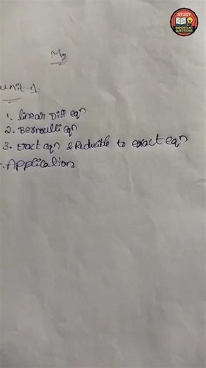 M2 DE & VC UNIT-1 IMP TOPICS