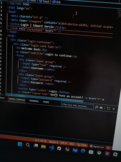 Creating a Stylish Login Page with HTML and VSCode