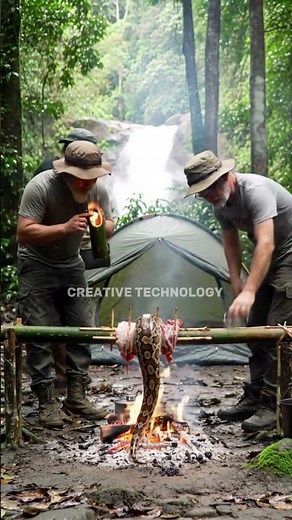 Snake on Fire! Survival Cooking at Its Wildest‪@fahrurradhi-ai‬