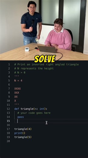 can you print a triangle in 30 seconds? 👀 #computerscience #coding #stem #softwareengineer #python