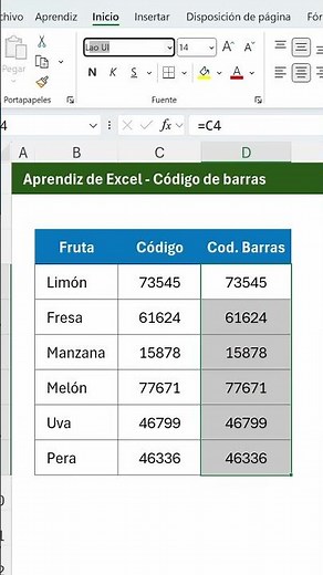 Create barcodes in Excel