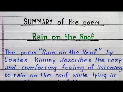 Rain on the Roof | summary of the poem | class 9 English | NCERT | ‪@NotesLibrary‬