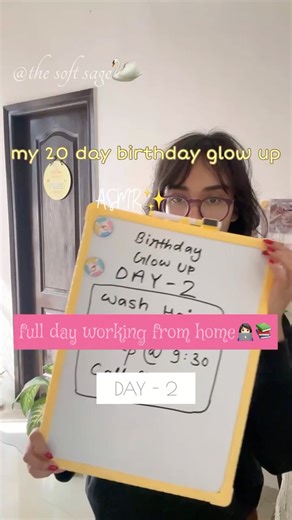 day 2 of my 20-day birthday glow up routine ✨full day wfh