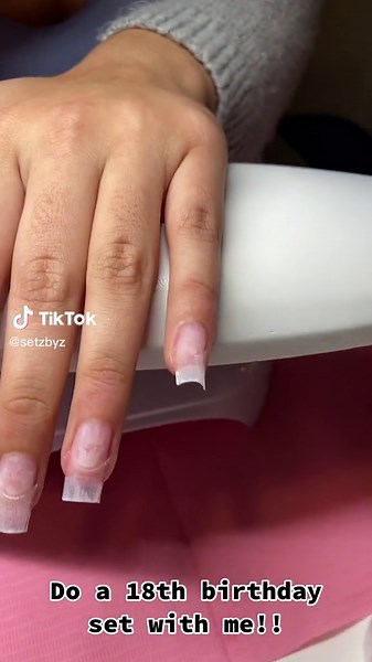 18th Birthday Nail Set Tutorial with Dehydrator, Primer, and Young Nails