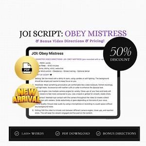 Femdom JOI Script: Obey Mistress - Stroke Control (PDF) - Etsy