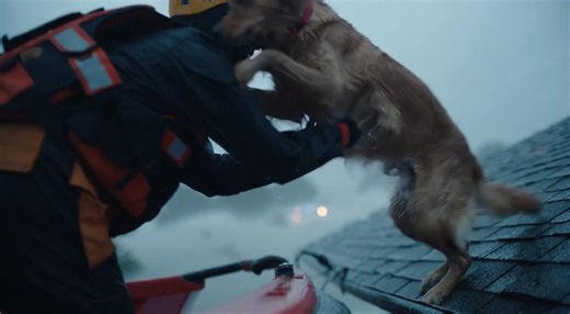 THE RESCUE HE WASN'T SUPPOSED TO MAKE 🌊❤️ Volunteer rescue diver Mark “Hutch” Hutchins had been pulling people from flooded neighborhoods for nearly 48 straight hours. Exhausted, freezing, and running on sheer willpower, he pushed into the “Red Zone”—an area flagged as too dangerous for boats because of debris hidden beneath the surface. When he spotted the Golden Retriever stranded on a rooftop, his radio barked the order: “Unit 4, stand down. Current is unstable. Do NOT engage for an animal.”