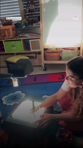 Pre-K students are fascinated by teacher's overhead projector