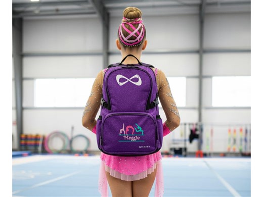 Personalized Purple Nfinity Gymnastics Backpack | Custom Sparkle Gym Bag With Name | Embroidered Competition Gift for Gymnast - Etsy