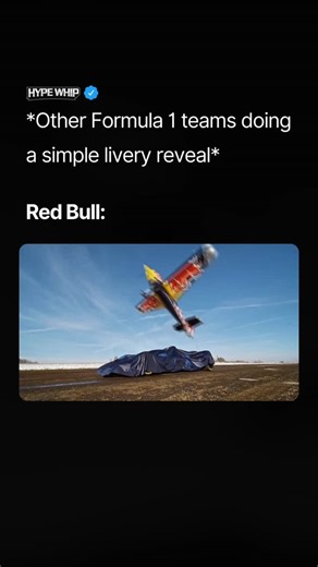 HYPEWHIP on Instagram: "Most Red Bull reveal ever 🔥 Red Bull just redefined the meaning of an F1 car launch by using an aerobatic stunt plane to rip the covers off their new 2026 challenger. Former Air Race champion Martin Šonka executed a terrifying “Cobra Maneuver,” dipping his plane’s tail just feet from the ground to snag the sheet mid-flight. The stunt headlined their Detroit event to celebrate the new Ford engine partnership, perfectly blending extreme sports chaos with American automotiv