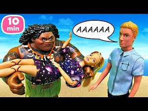 Barbie doll and Ken go shopping. A bed and stroller for a Barbie baby doll.